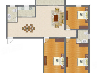 3室2厅 116.14平米