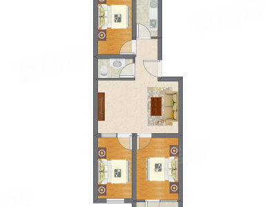 3室1厅 69.23平米