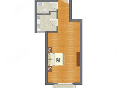 1室0厅 58.00平米户型图