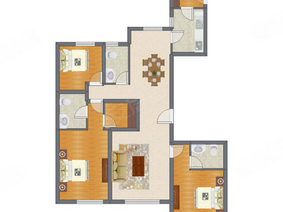 3室2厅 152.22平米