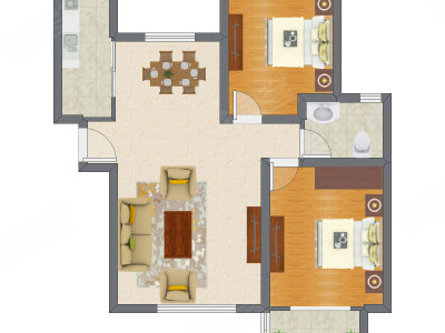 2室2厅 97.25平米户型图