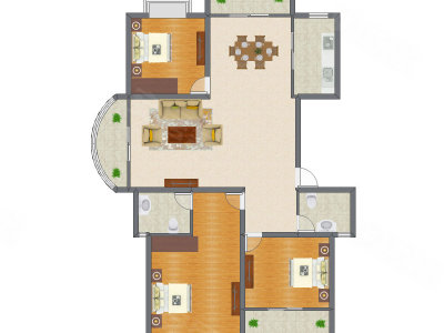 3室2厅 135.01平米