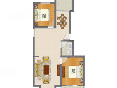 2室2厅 117.55平米户型图