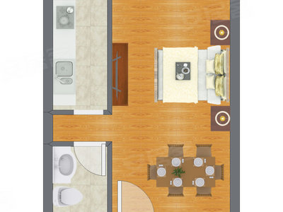 1室0厅 39.27平米户型图