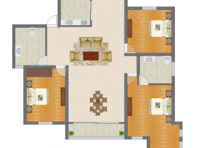 3室2厅 143.68平米