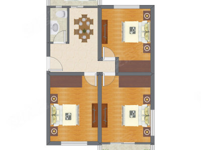 3室1厅 86.55平米