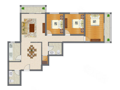 3室2厅 140.99平米