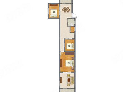 3室2厅 69.10平米