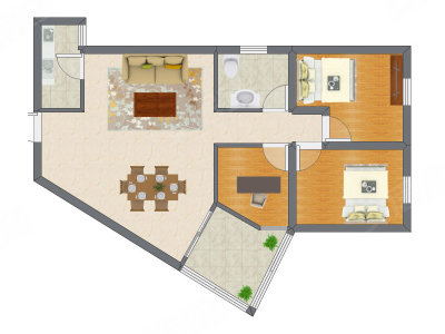 3室1厅 89.00平米户型图