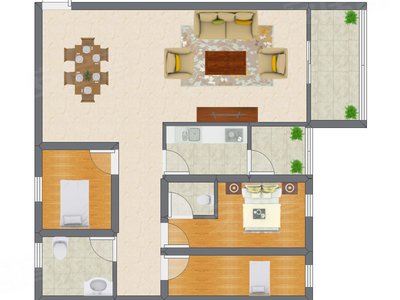3室2厅 88.62平米