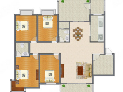 4室2厅 145.64平米