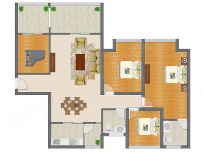4室2厅 128.40平米