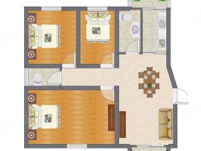 3室2厅 91.80平米