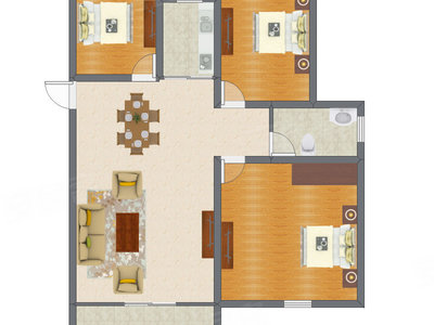 3室2厅 91.79平米