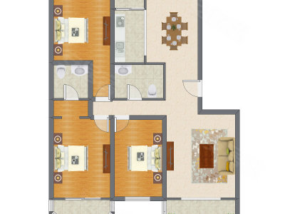 3室2厅 143.35平米
