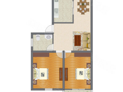 2室2厅 152.00平米户型图