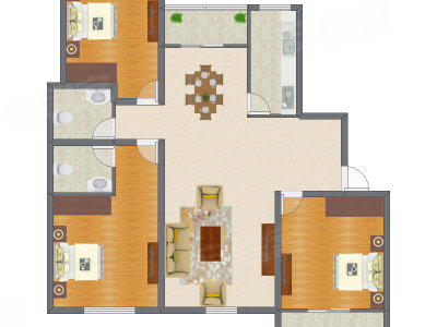 3室2厅 120.76平米