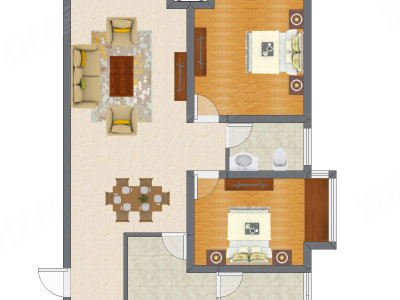 2室2厅 70.60平米