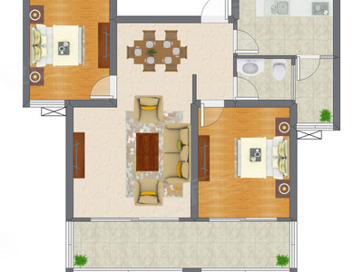 3室2厅 99.02平米