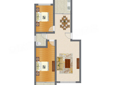 2室2厅 119.65平米户型图