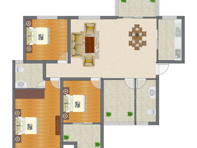 3室2厅 112.64平米