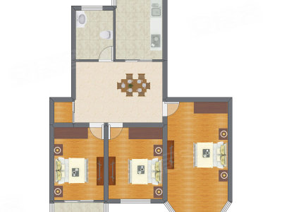 3室1厅 80.27平米