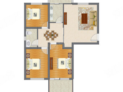 3室2厅 101.70平米