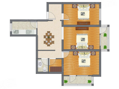 3室1厅 99.18平米
