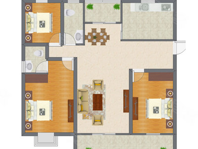 3室2厅 94.35平米