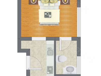 1室0厅 36.68平米户型图