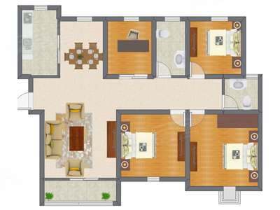 4室2厅 97.31平米