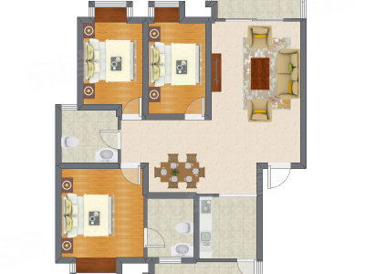 3室2厅 118.25平米