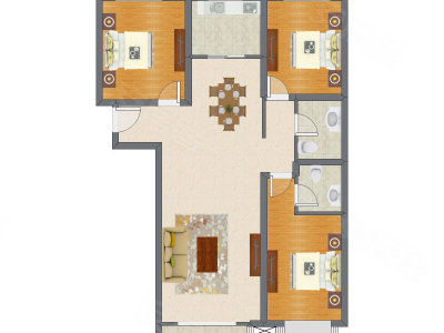 3室2厅 129.78平米
