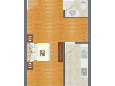1室0厅 59.64平米户型图