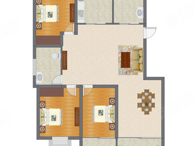 3室2厅 148.80平米户型图