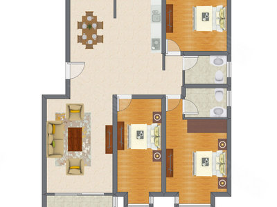 3室2厅 148.47平米户型图
