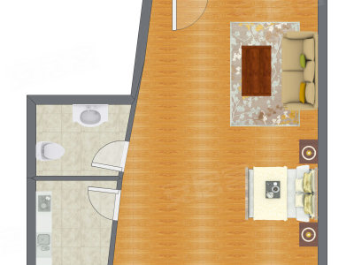 1室0厅 42.63平米户型图
