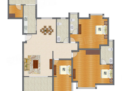3室2厅 189.00平米户型图