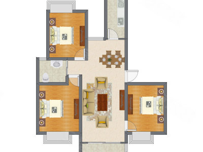 3室2厅 113.79平米