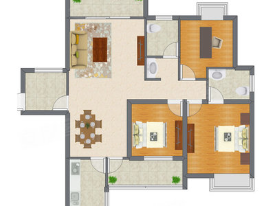 3室2厅 88.53平米