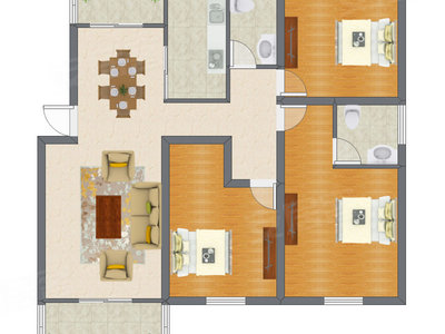 3室2厅 125.13平米