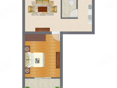 1室1厅 38.18平米