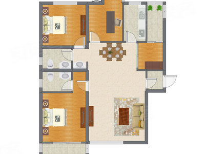 3室2厅 124.95平米