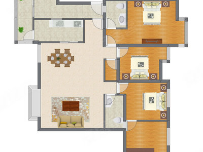 3室2厅 130.26平米