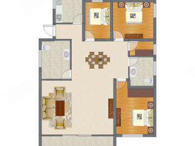 2室2厅 106.98平米