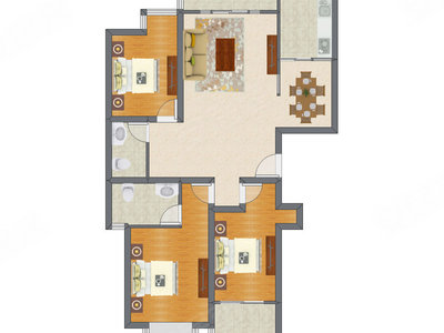 3室2厅 130.12平米