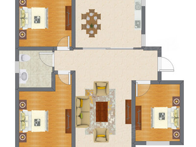 3室2厅 108.40平米
