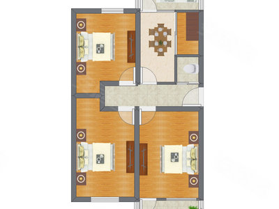 3室1厅 91.80平米户型图