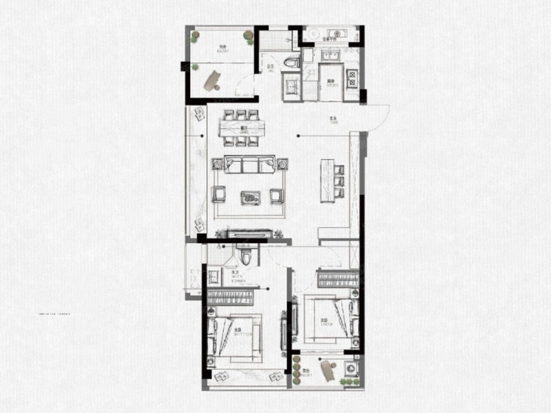 凯迪新城博科园3室2厅2卫117㎡南264万