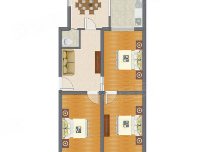3室1厅 85.29平米